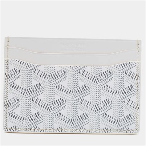 white goyardine card holder